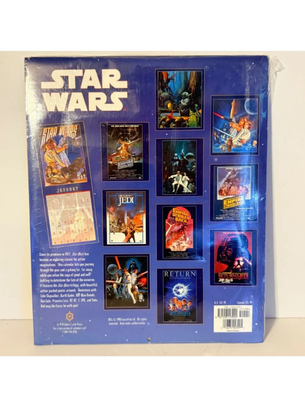 Vintage 1997 Star Wars 20th Anniversary Wall Calendar Movie Poster Luke Skywalke